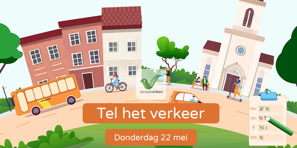 Beeld met een oproep om mee te doen om het verkeer te tellen