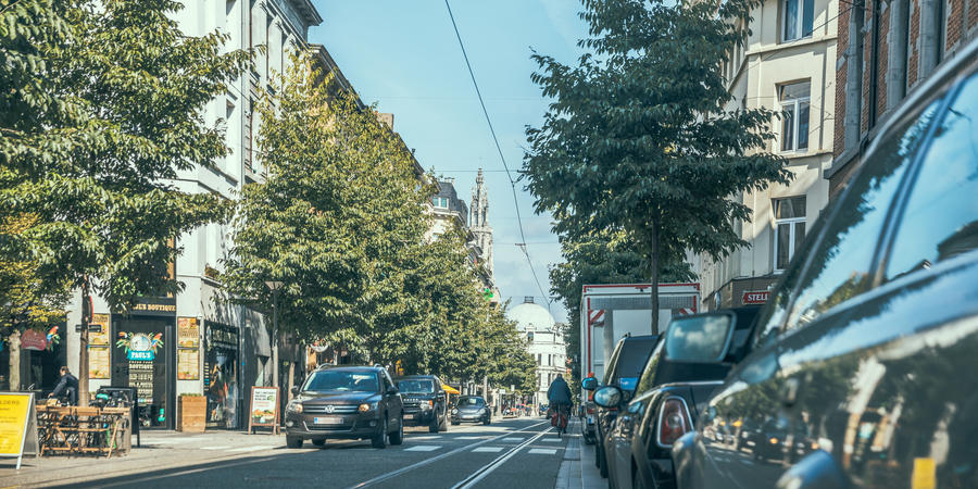 Een foto van de Nationalestraat Een foto van de Nationalestraat
