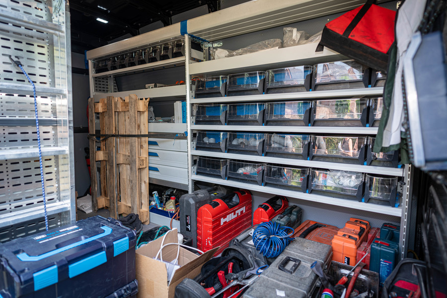 Materiaal in een camionet