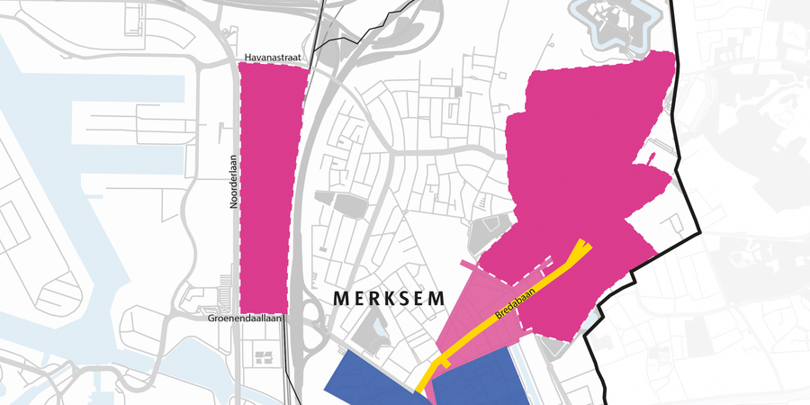 Kaart van de uitbreiding van de roze tariefzone vanaf 4 oktober Kaart van de uitbreiding van de roze tariefzone vanaf 4 oktober