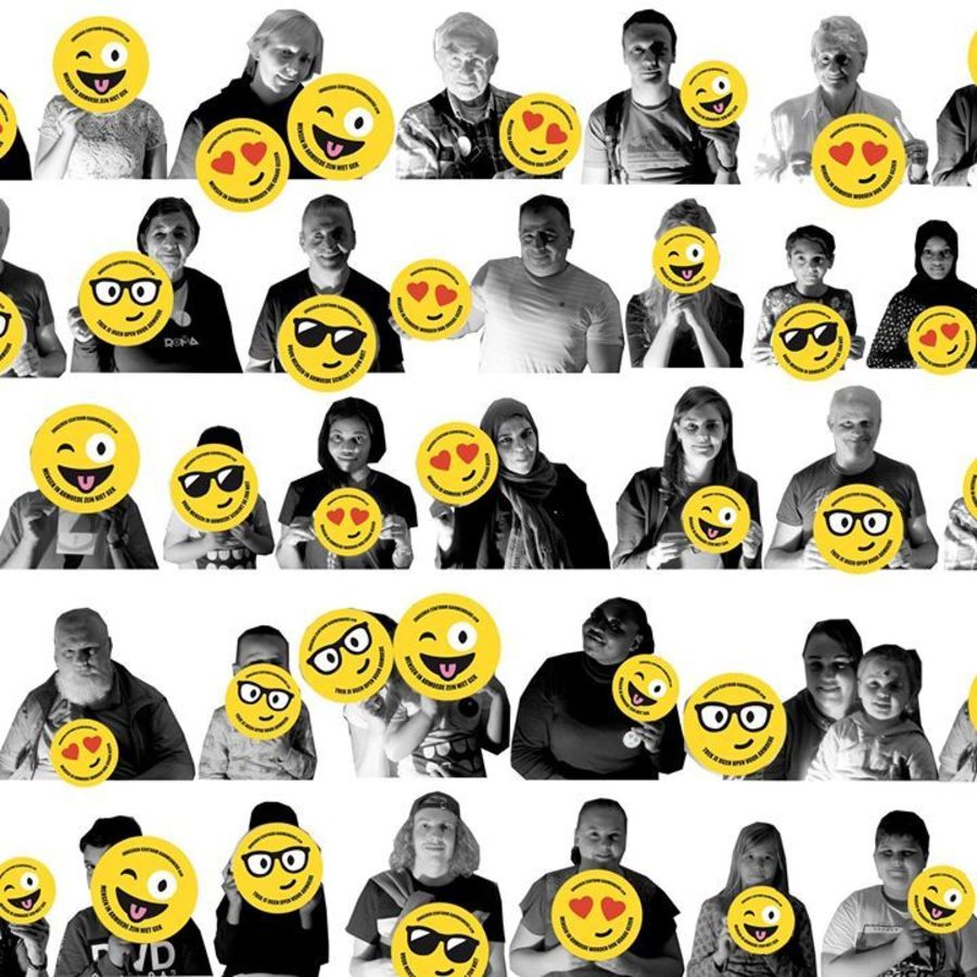 Fotogrid met smileys