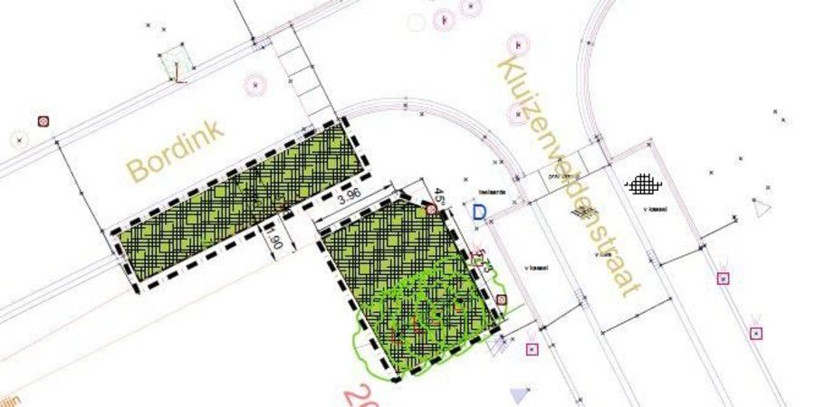 Plan nieuwe toestand hoek Bordink - Kluizeveldenstraat