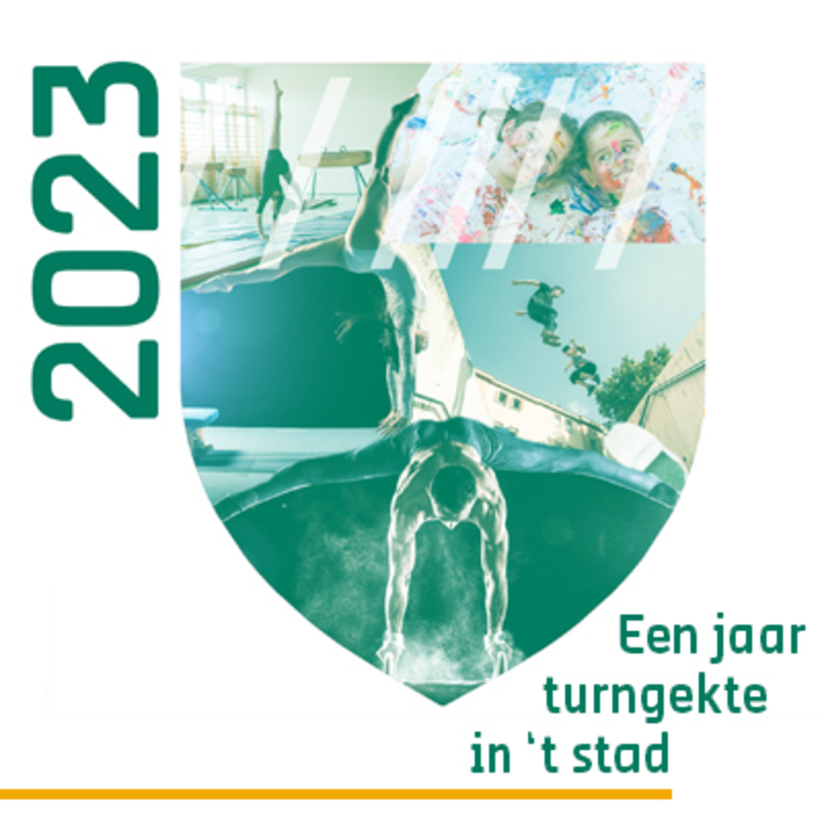 Campagnebeeld van het voortraject van het WK Turnen Campagnebeeld van het voortraject van het WK Turnen