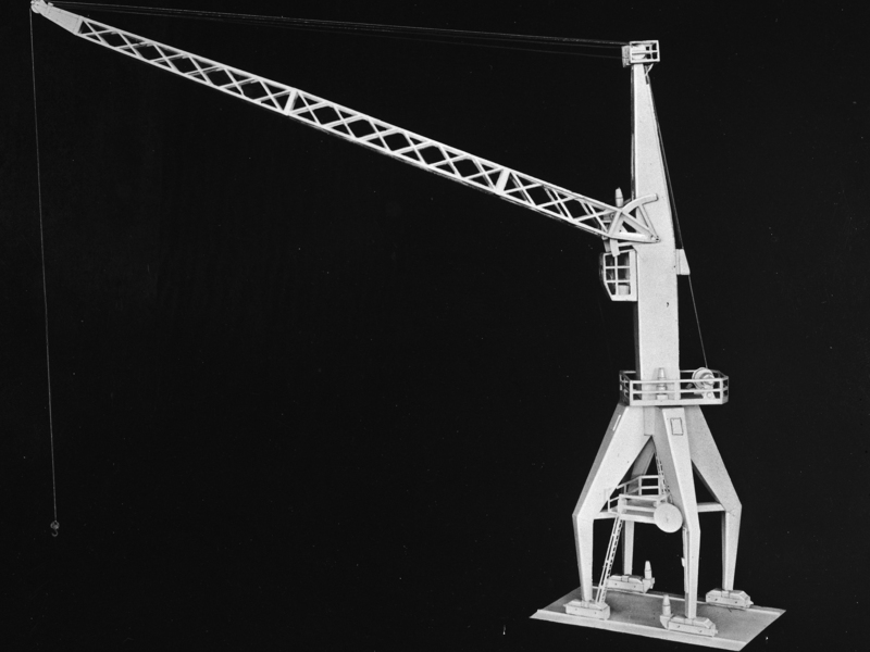 Maquette van de KA-kraan van de constructeur "Holland Cranes".