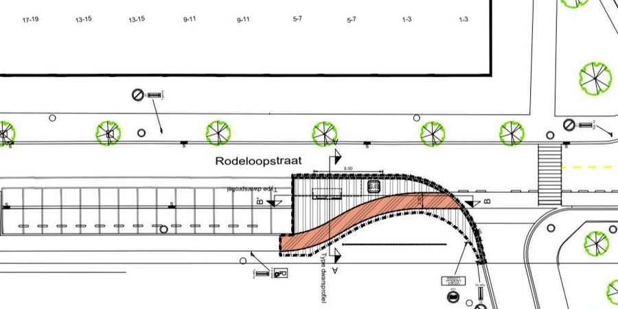 Plan bushalte ter hoogte van sportcomplex De Rode Loop