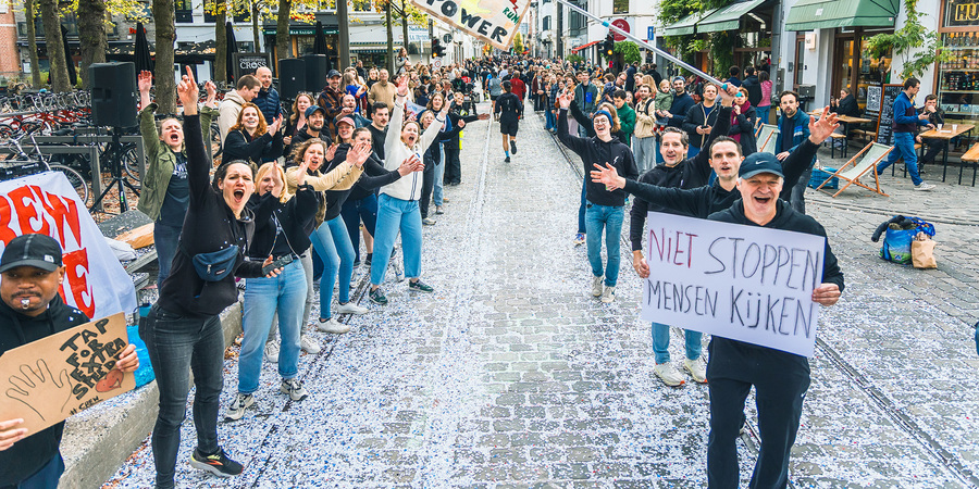 Supporters bij de Antwerp Marathon
