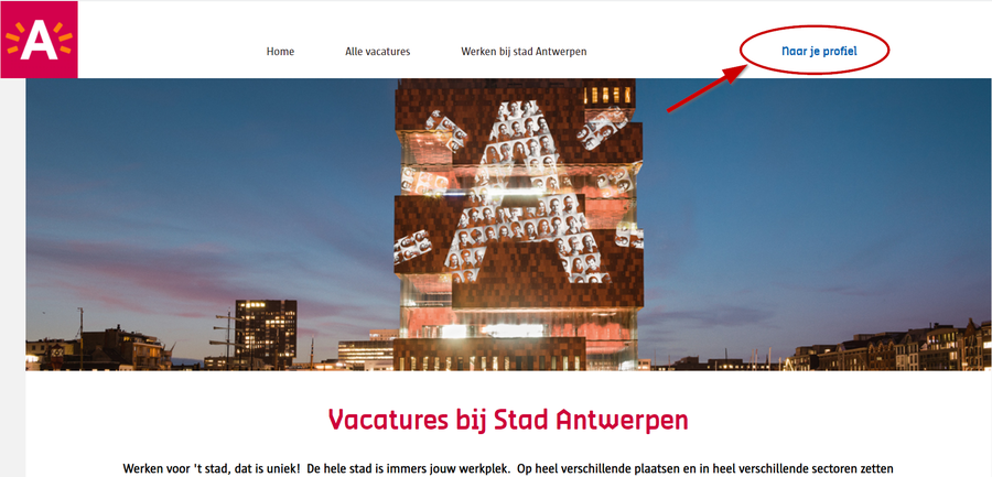 screenshot Talentbank stad Antwerpen screenshot Talentbank stad Antwerpen