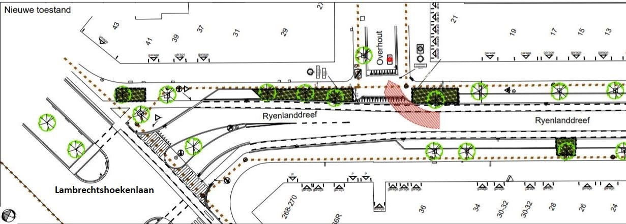 Plan nieuwe toestand Ryenlanddreef