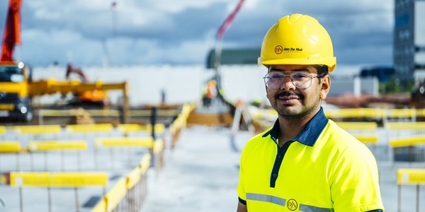 David op zijn werkplek