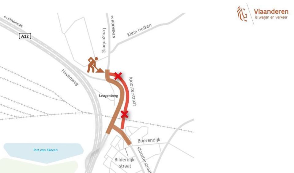 Schematische tekening van de brug die verdwijnt en de nieuwe aansluiting aan A12 die in de plaats komt
