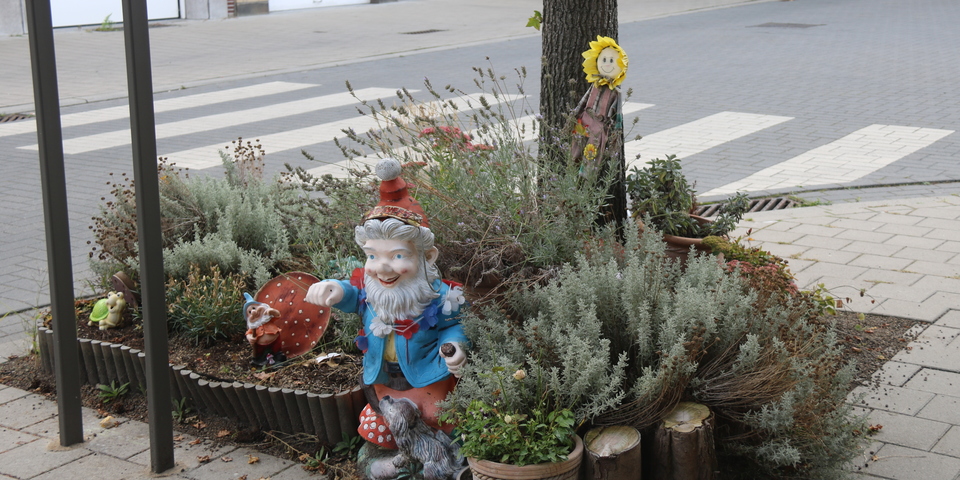 Boomspiegel versierd met kabouters