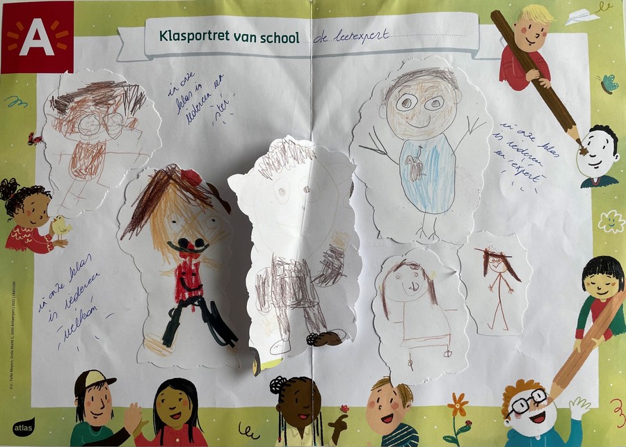 klasportret getekend door kinderen van basisschool De Leerexpert