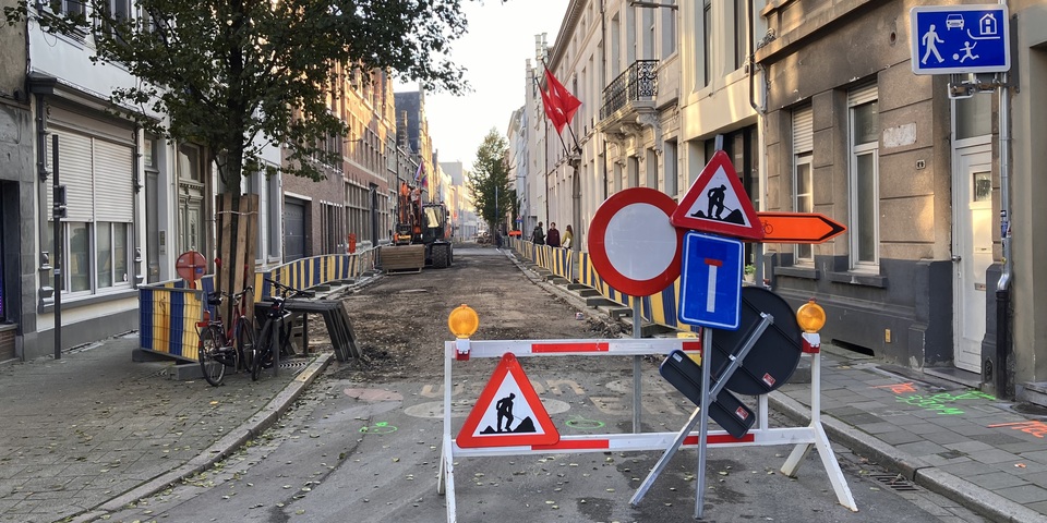 Foto van de Prinsstraat, richting Pieter van Hobokenstraat, oktober 2024