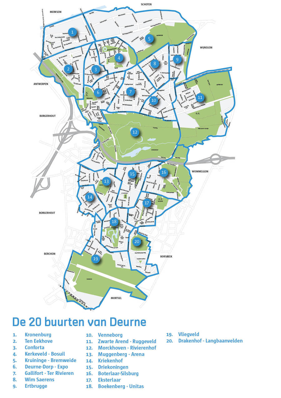 Deurne telt 20 buurten