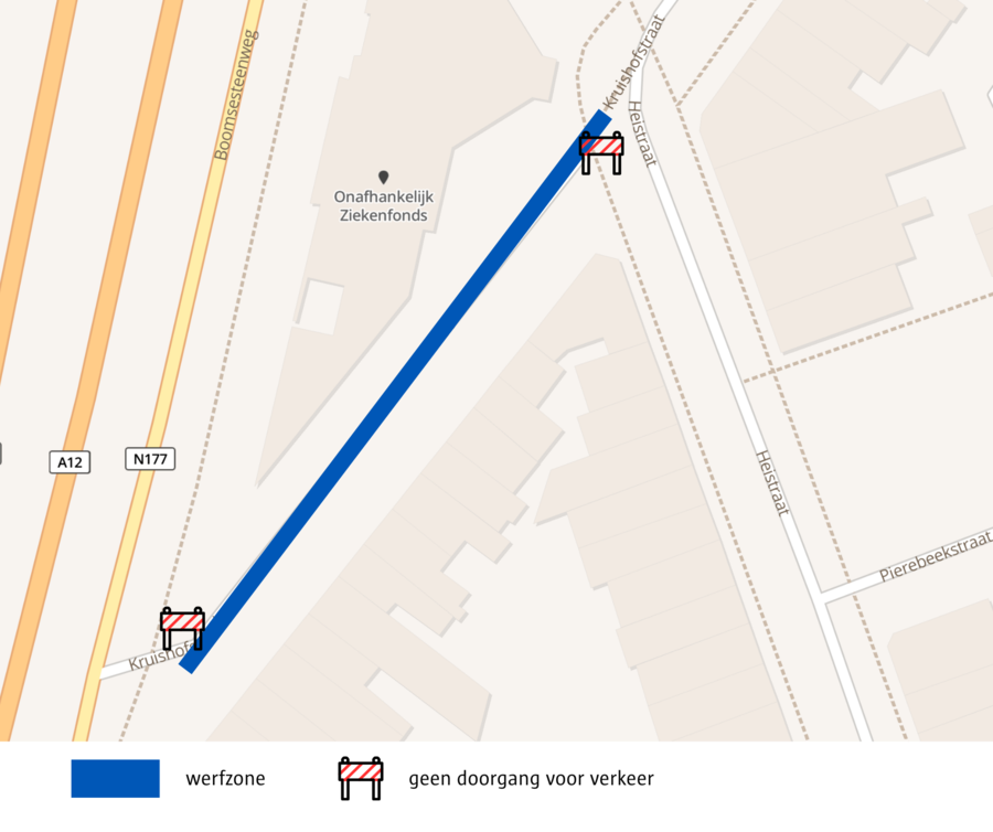 Plan waarop de werfzone afgebeeld staat. Plan waarop de werfzone afgebeeld staat.