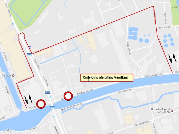 Omleiding voor de fietsers tijdens de werken Omleiding voor de fietsers tijdens de werken