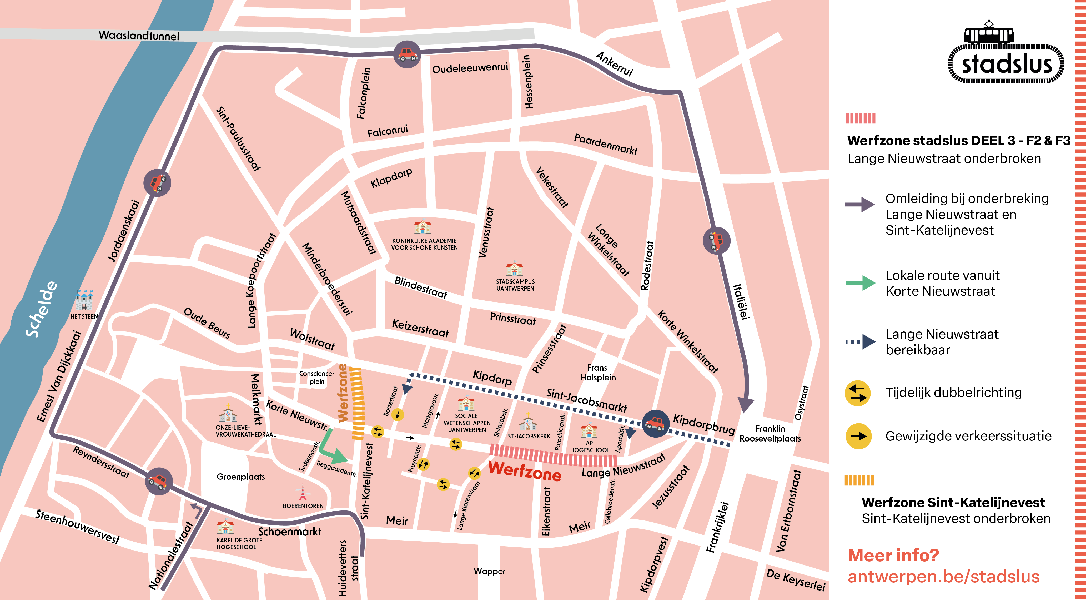 Grondplan rijroutes vanaf 25 augustus 2025