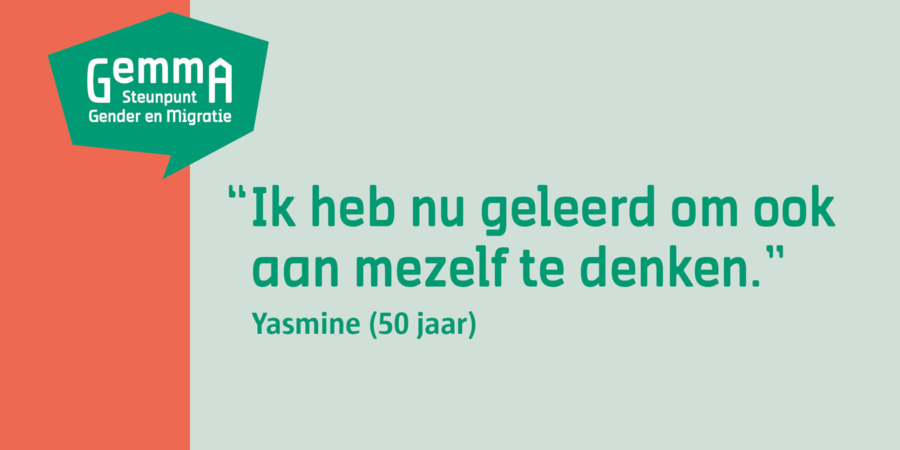 "Ik heb nu geleerd om ook aan mezelf te denken." "Ik heb nu geleerd om ook aan mezelf te denken."