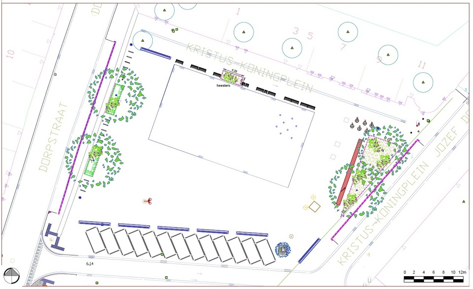 Plan van de aanpassingswerken aan het Kristus-Koningplein