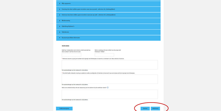 Screenshot Talentbank Screenshot Talentbank