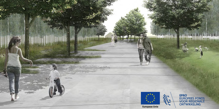 De centrale wandelas loopt dwars door het park en maakt alle kamer bereikbaar. De centrale wandelas loopt dwars door het park en maakt alle kamer bereikbaar.