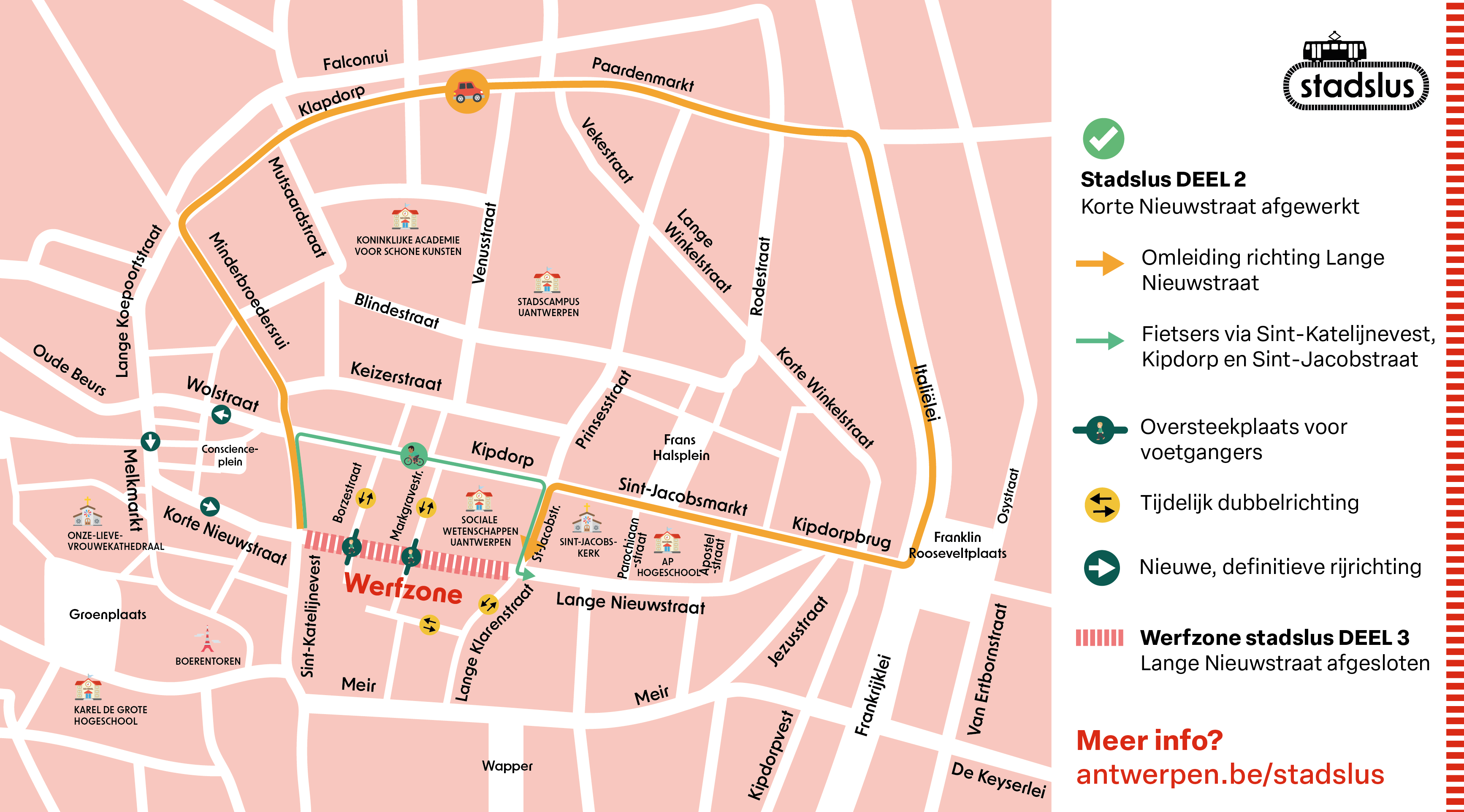 Grondplan rijroutes vanaf 28 februari 2025
