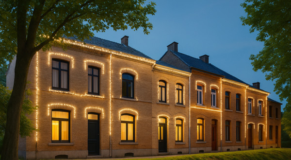 Verlichte huizen