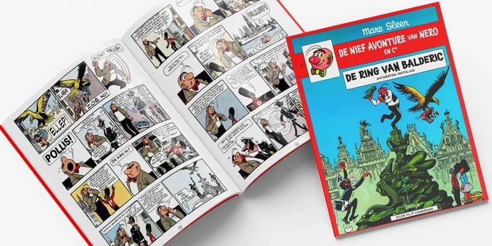 Kaft en binnenzijde van een stripalbum