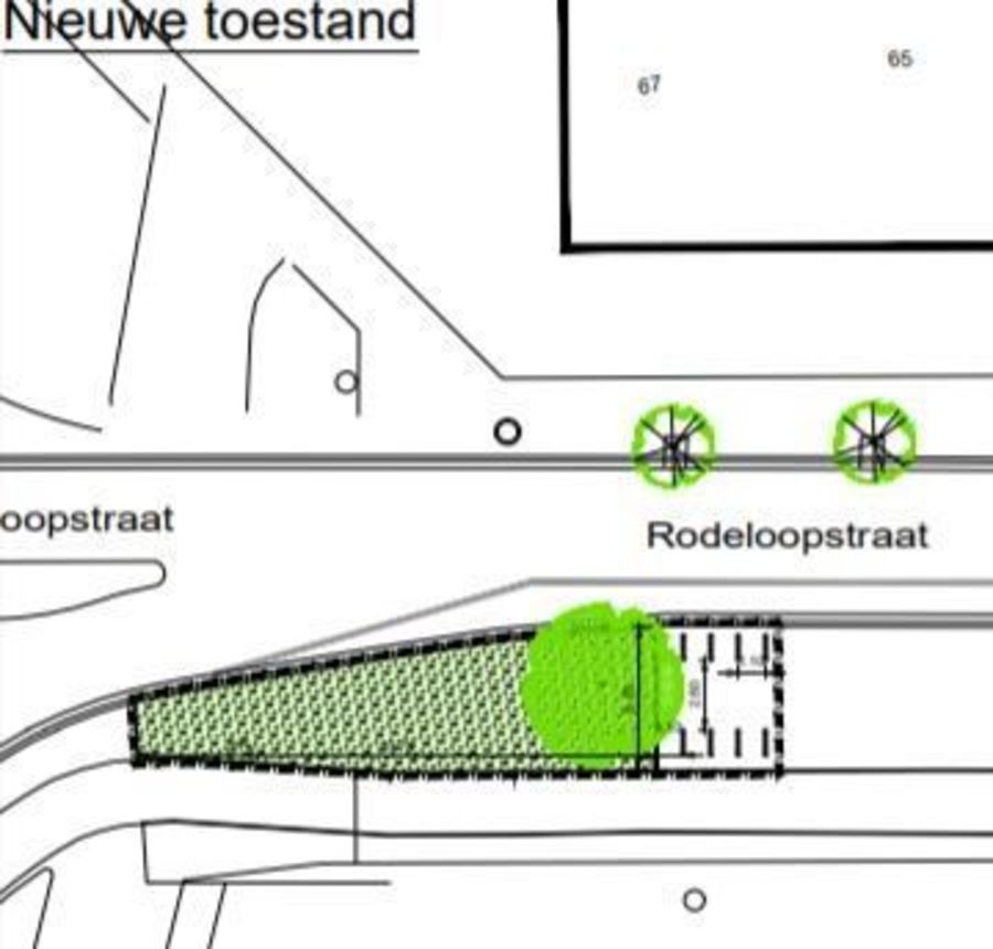 Plan nieuwe groenzone ter hoogte van inkom Runcvoortpark