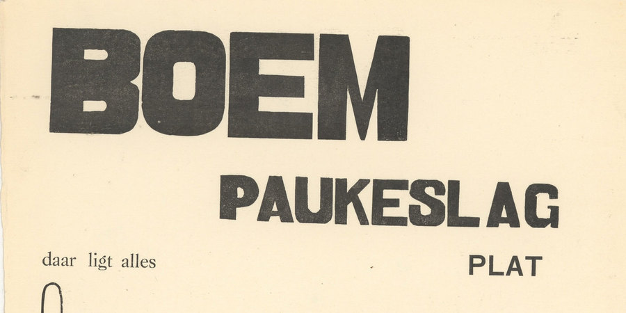 Deel van de cover van de dichtbundel BOEM PAUKESLAG Deel van de cover van de dichtbundel BOEM PAUKESLAG