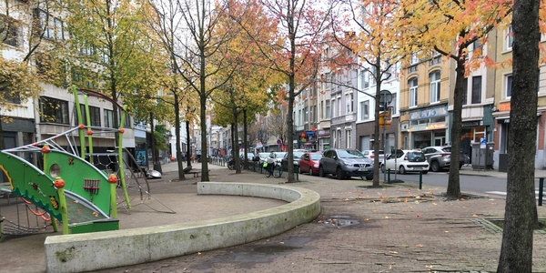 Foto van het speelterrein in de Kerkstraat.