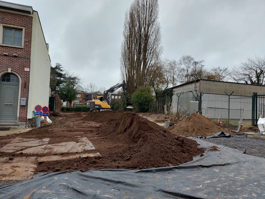 Straattuin: aanvoeren zand