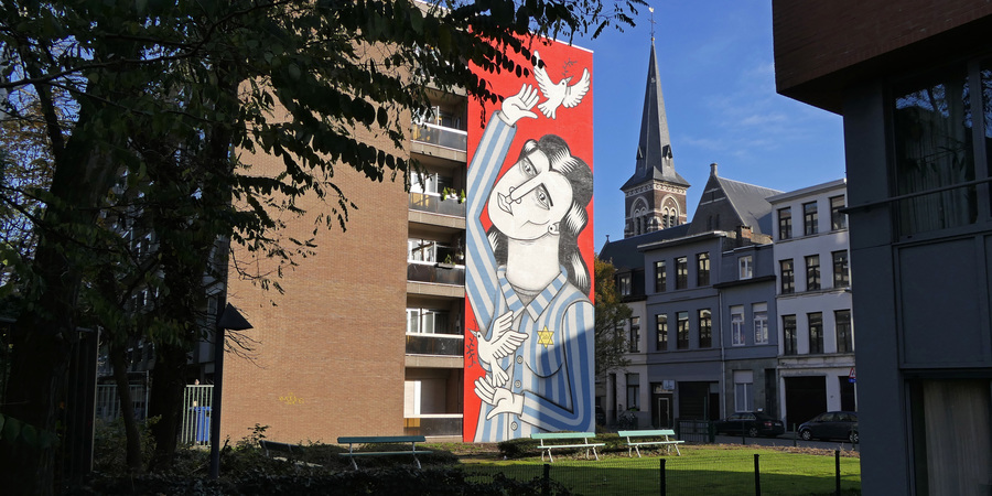 Foto van streetart in de Montensstraat