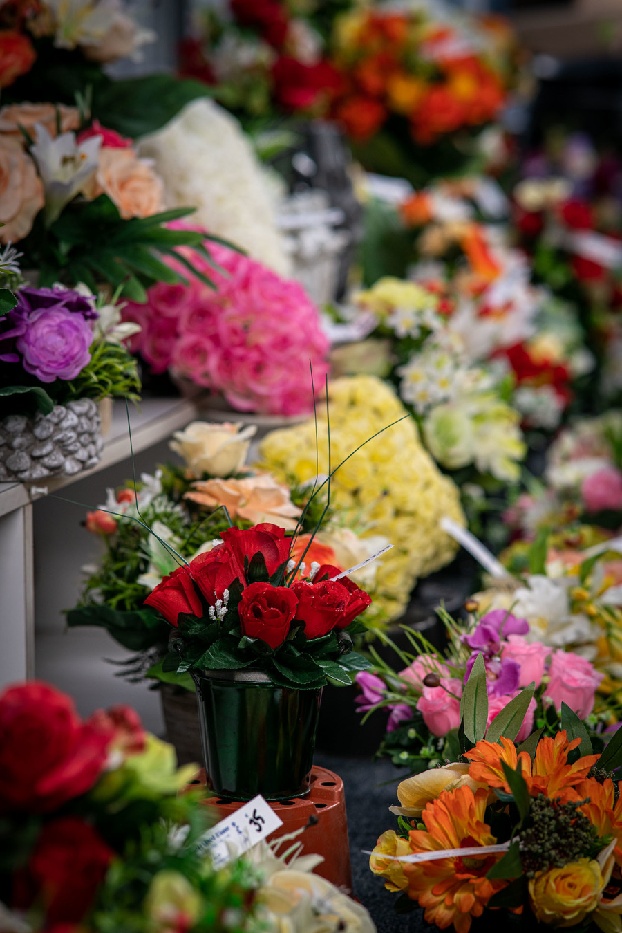 Assortiment kunstbloemen