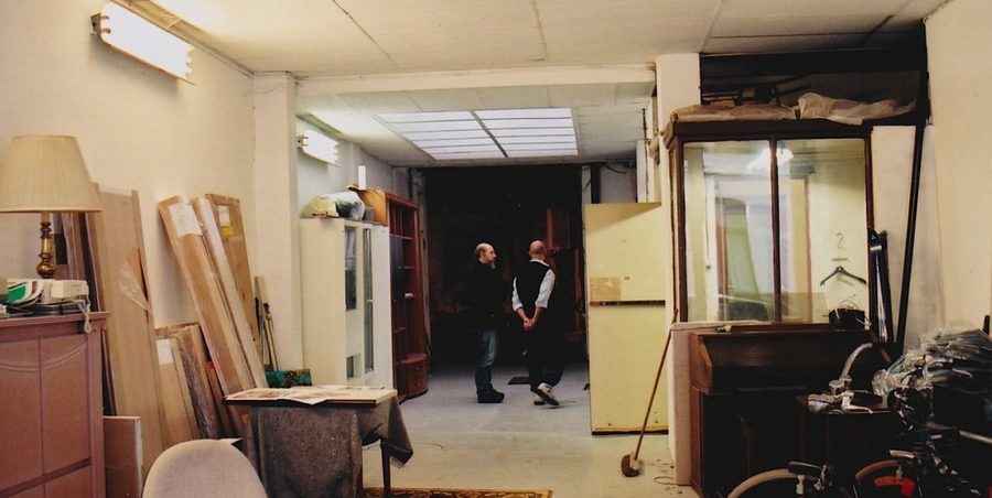 Binnenruimte van de vroegere achterbouw op het gelijkvloers Binnenruimte van de vroegere achterbouw op het gelijkvloers