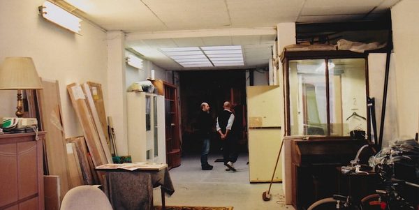 Binnenruimte van de vroegere achterbouw op het gelijkvloers Binnenruimte van de vroegere achterbouw op het gelijkvloers