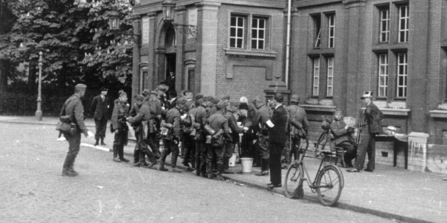 Duitse soldaten op de Bist in Wilrijk