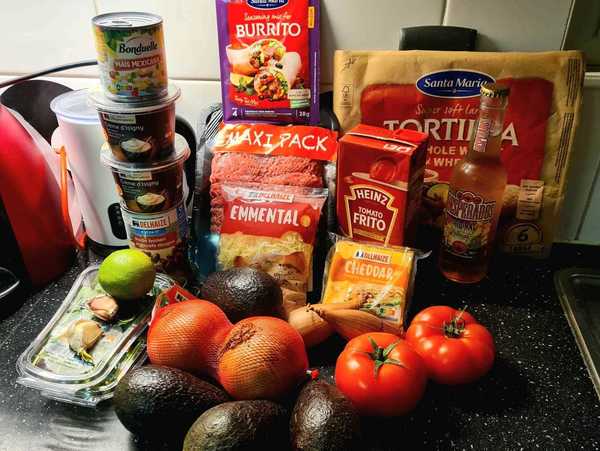Ingrediënten Mexicaanse wrap Ingrediënten Mexicaanse wrap