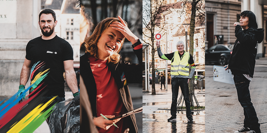 Foto's van de verschillende vrijwilligersfuncties die worden gezocht voor het WK wielrennen Foto's van de verschillende vrijwilligersfuncties die worden gezocht voor het WK wielrennen