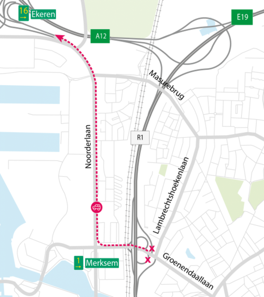 Omleidingskaart inritten Groenendaallaan Omleidingskaart inritten Groenendaallaan