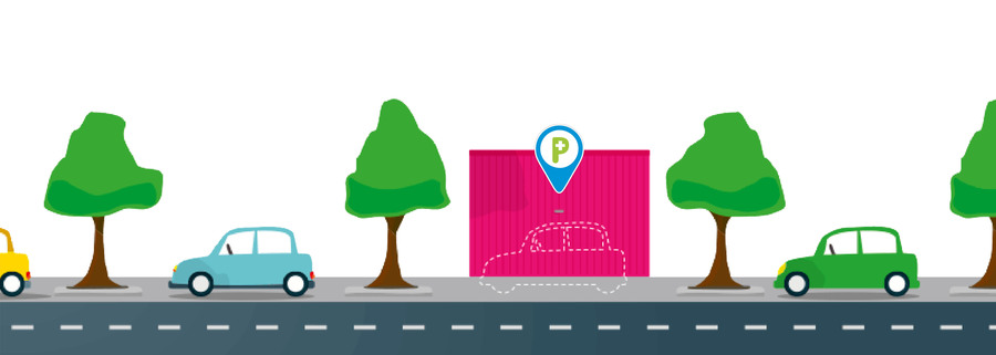 auto voor een garage met sticker van Zorgparking auto voor een garage met sticker van Zorgparking