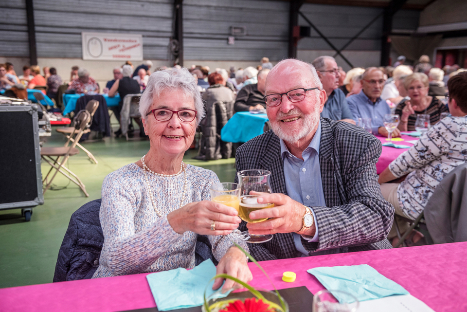 Senioren drinken een glaasje op een feest