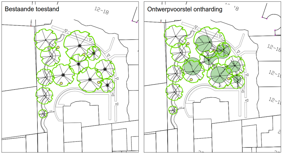 Grondplan bestaande toestand en ontwerp Grondplan bestaande toestand en ontwerp