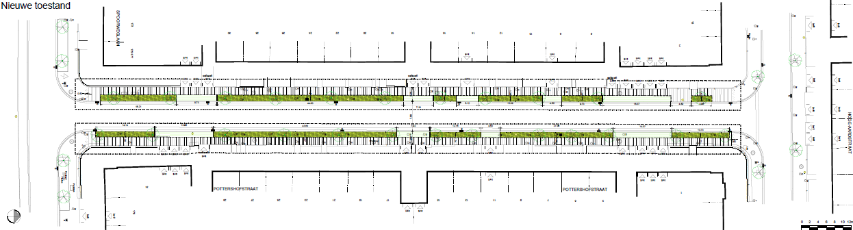 Plan toestand na heraanleg Pottershofstraat