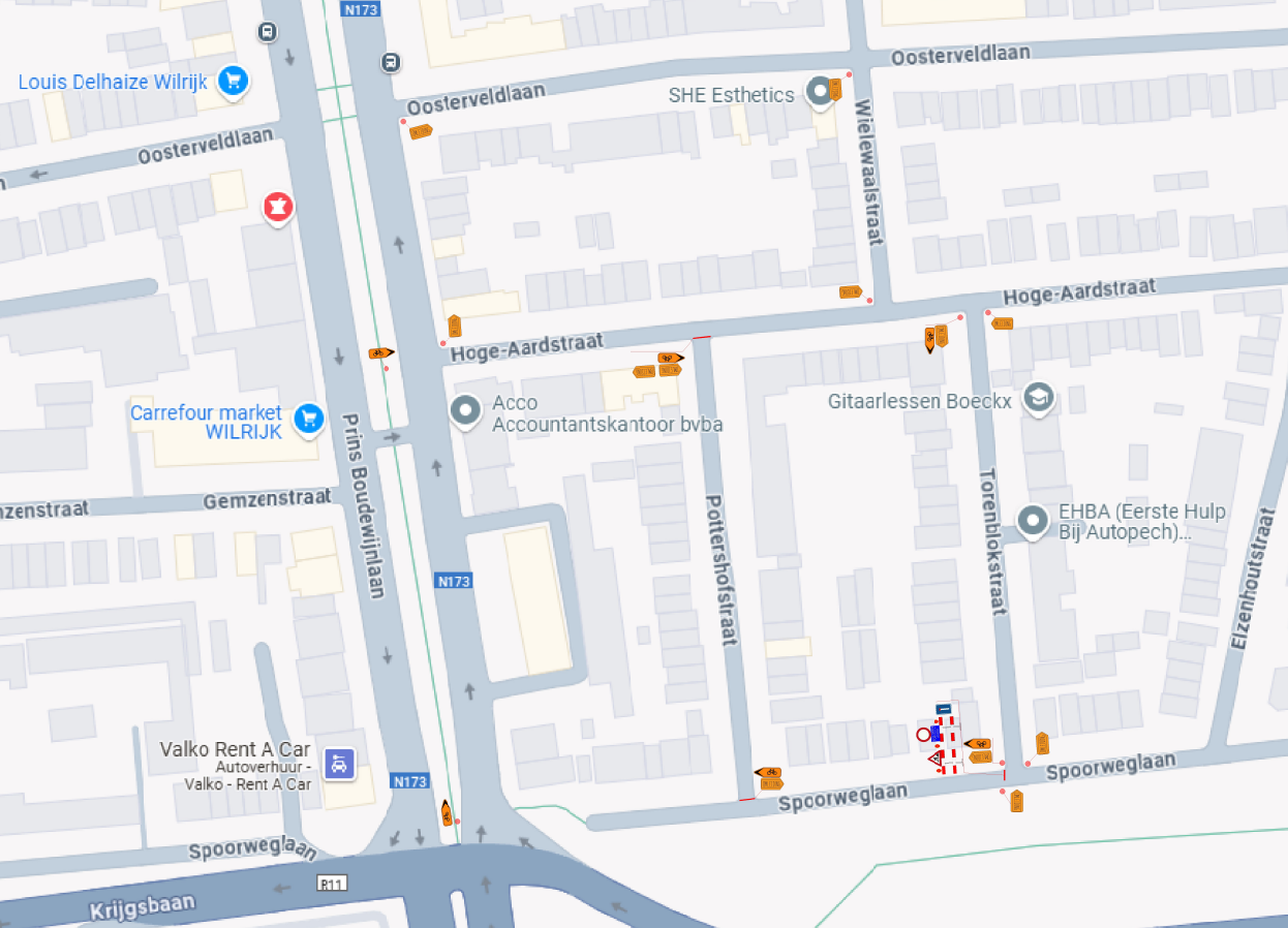 Omleidingsplan werken Pottershofstraat