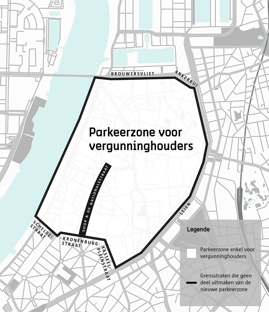 Kaart van de nieuwe parkeerzone voor vergunninghouders