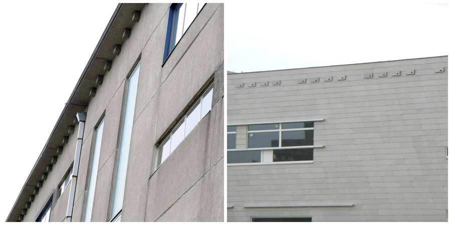 nestkasten onder de dakrand van een gebouw en ingebouwde nestkasten nestkasten onder de dakrand van een gebouw en ingebouwde nestkasten