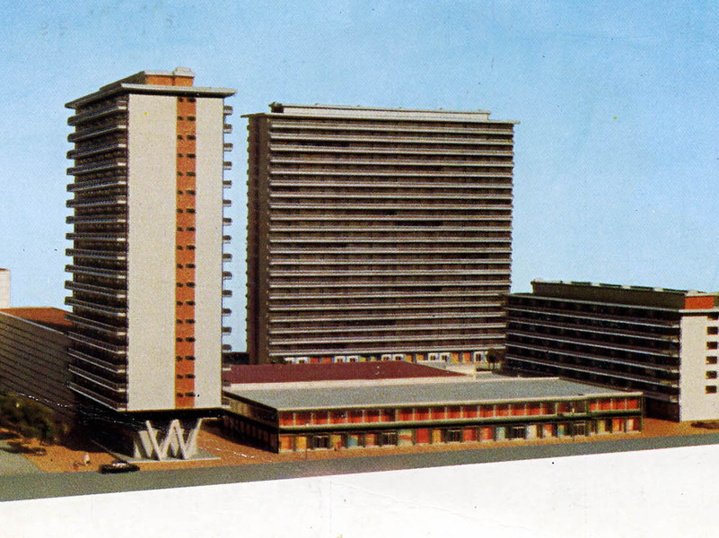 Maquette van het nieuwbouwproject aan de noordzijde van de Bist.