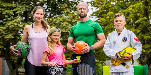 Sportief familieportret