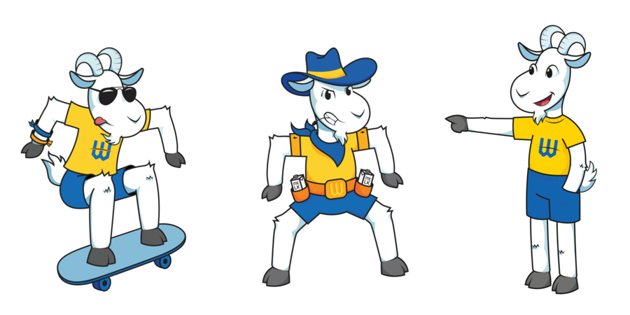 3 versies van de Wilrijkse mascotte Wilson